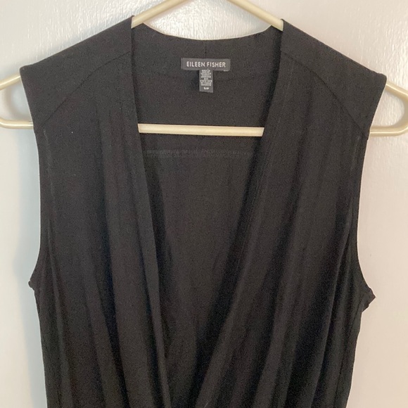Eileen Fisher black cross front sleeveless top. Size S/P - Picture 4 of 8